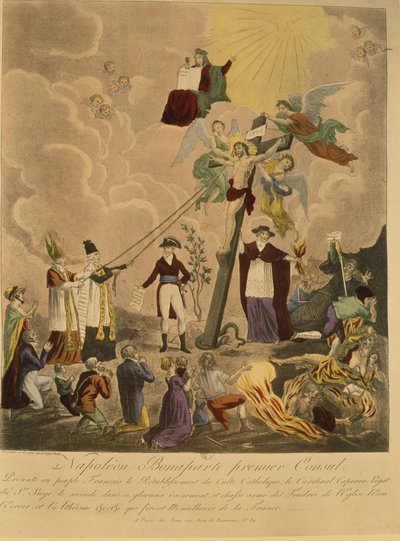 Allegoria del ristabilimento della religione cattolica in Francia nel 1802 sotto Napoleone Bonaparte come Primo Console, 1802 da French School